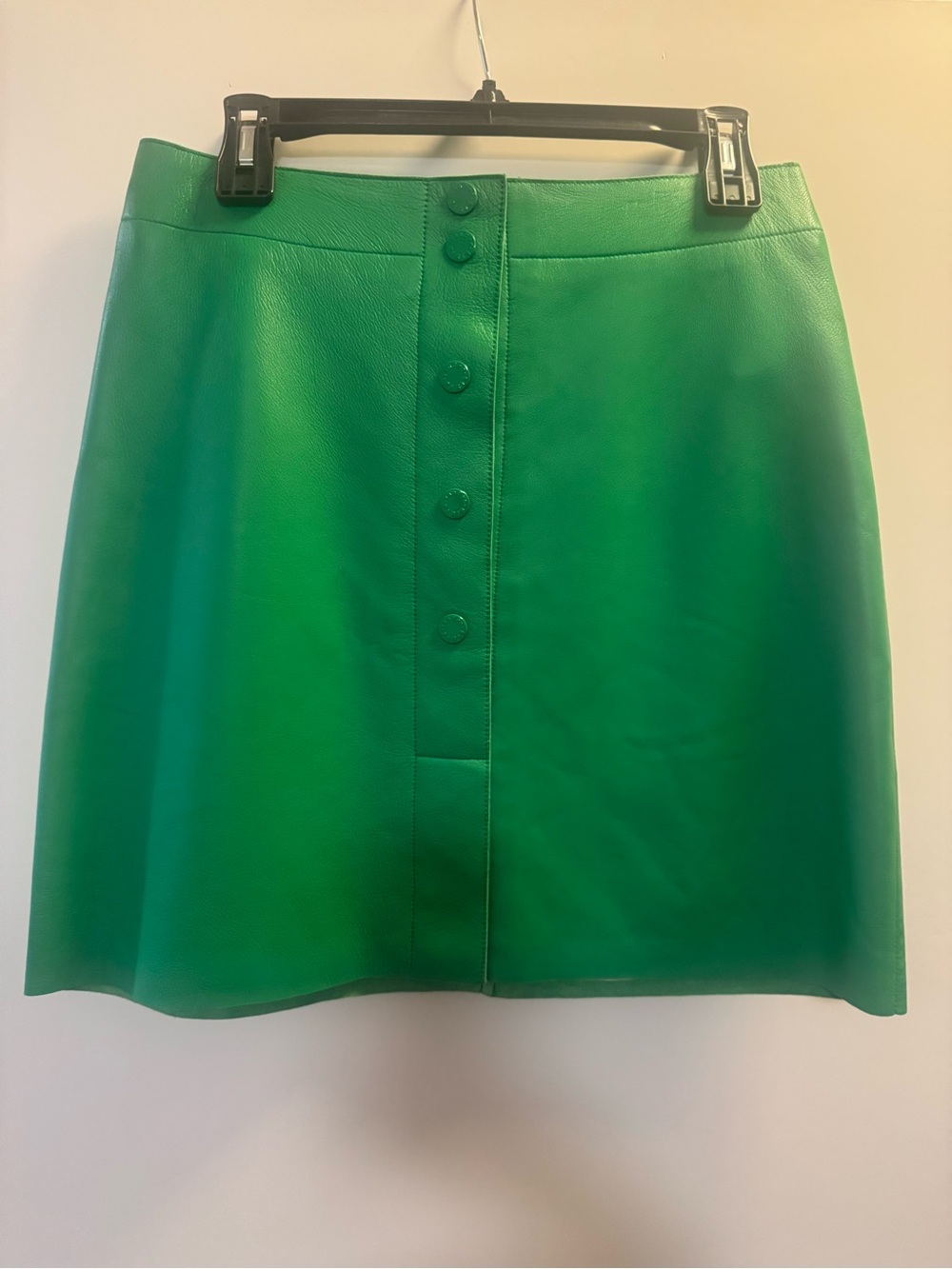 Sandro Green Button-Front Mini Skirt
